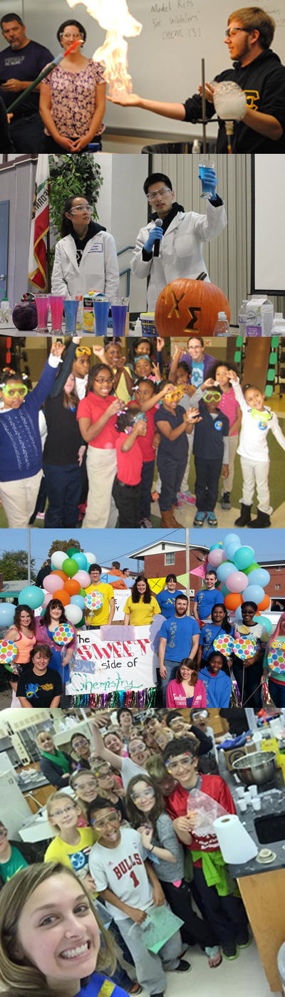 Photo collage of Brothers involved with Outreach programs